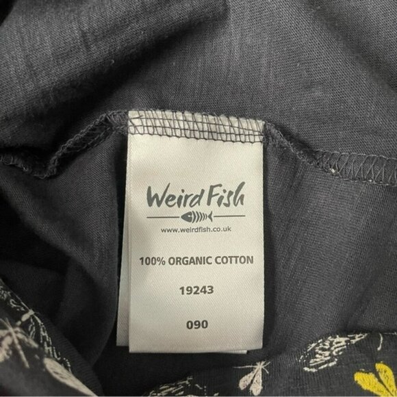 Weird Fish Navy Blue Dragonfly Organic Cotton Jersey Dress US S - Picture 7 of 7